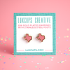 Texas Pink Glitter Enamel Earrings (LUX E08)