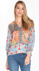 John Mark Embroidered Print Tassel Tie Tunic (J14845T)