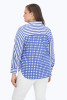 Foxcroft Plus Meghan Stripe Gingham Combo Shirt (201975) BLU/WHT 