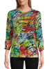 Multiples Petite Abstract Print Top (M14410TP)