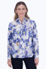 Foxcroft Meghan Abstract Watery Floral Shirt (201854) BLU/MULTI