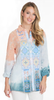 John Mark Tie Dye Embroidered Button Front Long Tunic (J14360B) MULTI