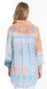 John Mark Tie Dye Embroidered Button Front Long Tunic (J14360B) MULTI