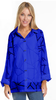Ali Miles Woven Burn Out Abstract Print Button Front Tunic (A24410BM) COBALT