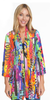 Ali Miles Mesh Multi-Color Print Open Front Kimono (A54123JM) 
