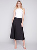 Charlie B Solid Side Zip Long Skirt (C7068/767B) BLK