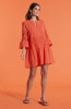 Tyler Boe Izzy Eyelet/Embroidery Bell Sleeve Dress (32006A) ORNG