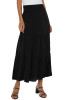 Liverpool Woven Tiered Pocket Solid Maxi Skirt (LM6345PS3) BLK