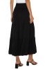 Liverpool Woven Tiered Pocket Solid Maxi Skirt (LM6345PS3) BLK