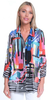 Ali Miles Multi-Color Print Mesh Zip front Jacket (A24511JM) 