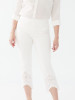 FDJ French Dressing Pull-On Cut-Out Fringed Embellished Hem Straight Crop Jeans (2100511) WHT