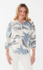 FDJ French Dressing Gulla Leaf Print Henley Top (3041453) WHT/BLUS