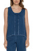 Liverpool Indigo Pinstripe Scoop Neck Tencel Tank (LM8C04STT) 