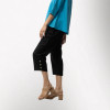 Toofan Linen Side Button Detail Solid Capri (3 Colors)