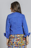 APNY Collarless Dazzling Blue Jacket with Frayed Detail