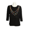 Sabaku Fetish Necklace 3/4 Sleeve Tee (258MID34S) BLK