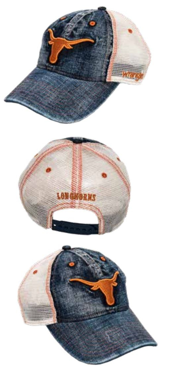 Texas Longhorn Wrangler Embroidered Denim Trucker Cap (WRHC11188) - Sue  Patrick