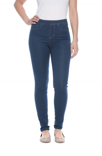 French Dressing Pull On Straight Leg Jeans W/ Jewel Detail 2255669