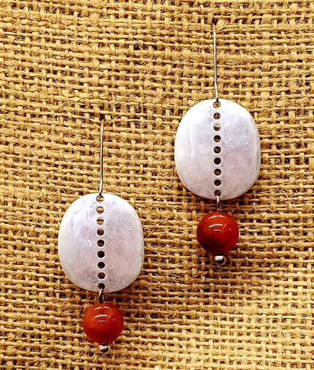 Treska Texas Orange Stone Earrings 