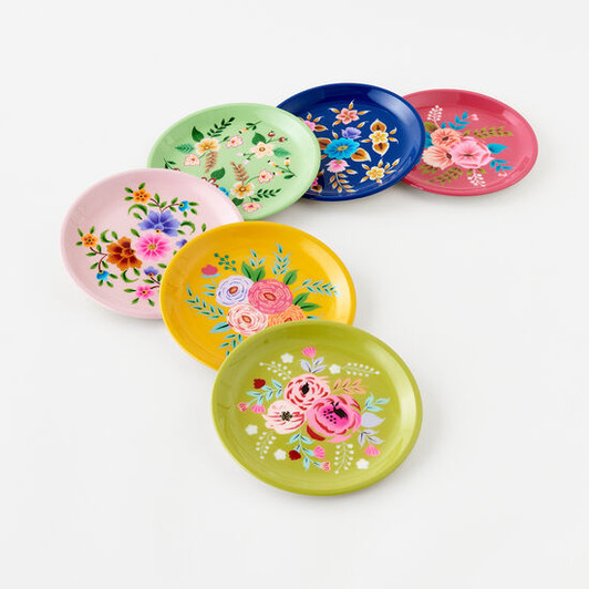 Festive Floral Plate (6 Colors)(IN0276)
