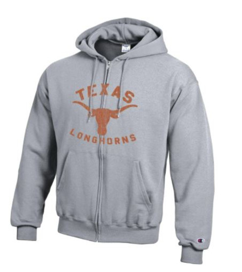 Texas Longhorn Logo Full Zip Hoodie (CS2072930-671) GREY