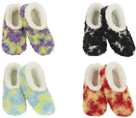 Snoozies Tie Dye Fuzzy Slippers (4 Colors) (WTIEDYE)