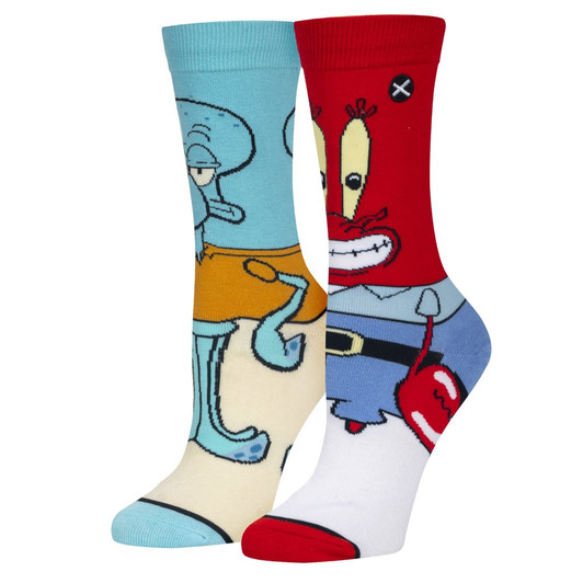 Squidward & Mr. Krabs Ladies Crew Socks (13014WONCD)