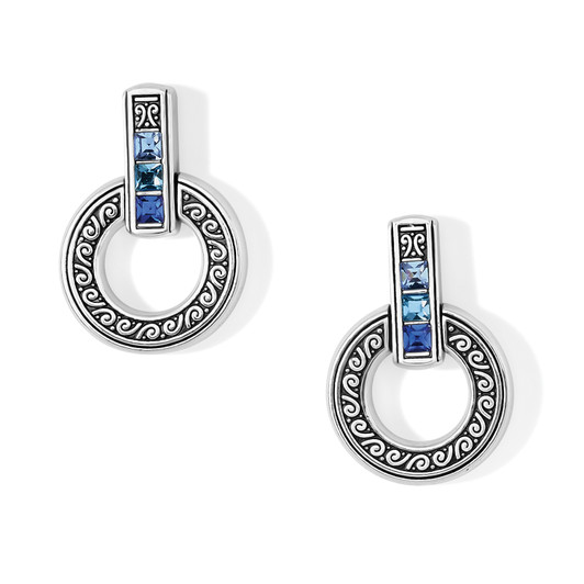 Brighton Spectrum Light Round Earrings (JA8923) SLV/BLU