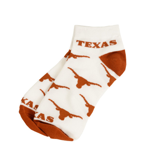 Texas Longhorn All Over Bevo Ankle Socks (889536964969)