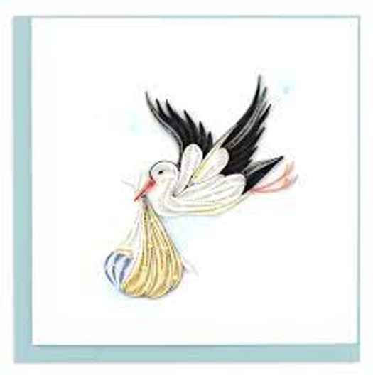 Special Delivery Stork Quilling Card