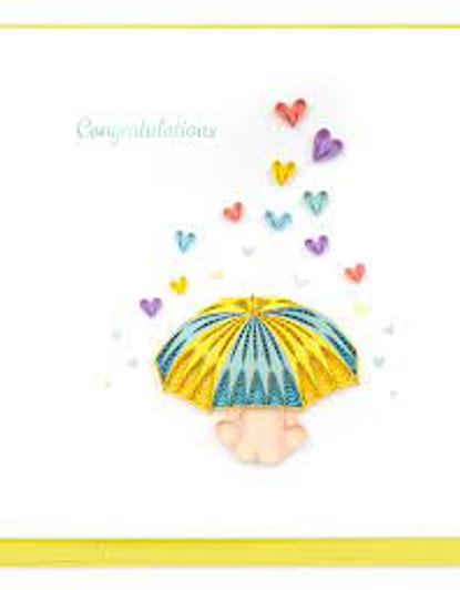 Baby Shower Hearts Quilling Card