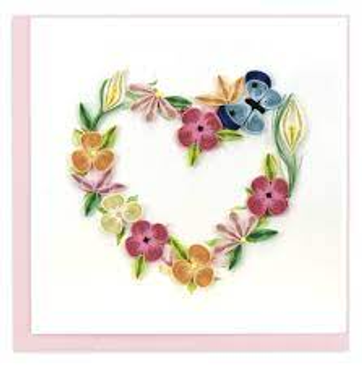 Floral Heart Wreath Quilling Card