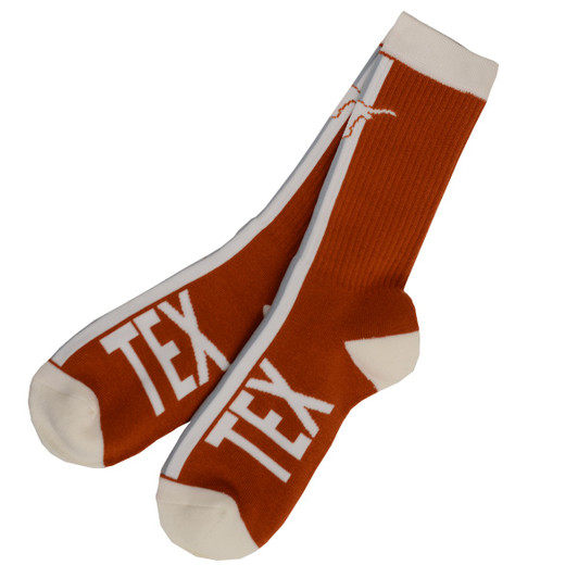 Texas Longhorn Da Bomb Cushioned Socks (V-504-U36-L-DABOMB) BO/WHT