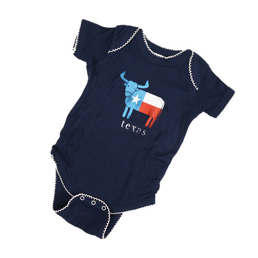 Texas Flag Hometown Steer Onesie (OSFLAGSTEER) NAVY