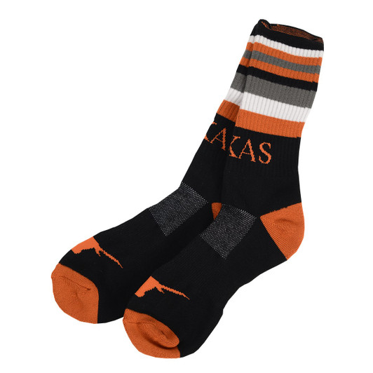 Texas Longhorn Black Rave Socks (V-579-U36-RAVE) BLK/STRIPE TOP