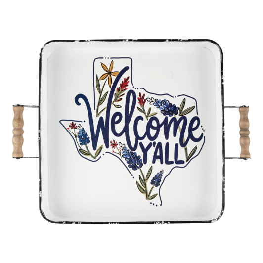 Welcome Y'all Texas Enamel Tray (54133409)