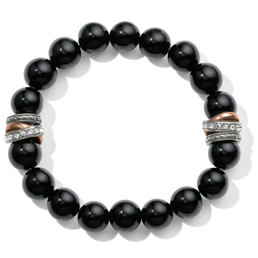 Brighton Neptune's Rings Black Agate Stretch Bracelet (JF540E)