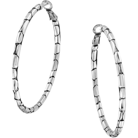 Brighton Pebble Large Hoop Earrings (JA5410) SLV