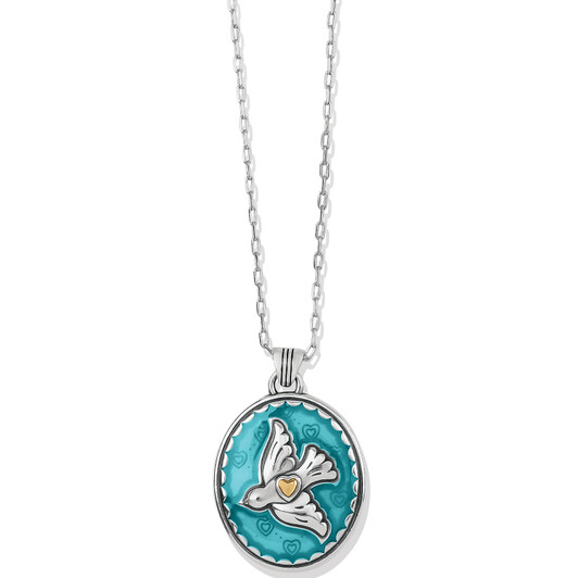 Brighton Fashionista Happy Bird Necklace (JM5593) SLV/BLU