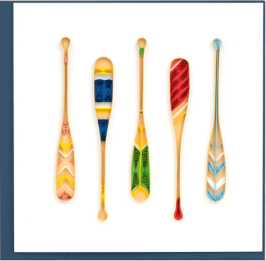 Painted Canoe Paddles Quilling Card (BL1373)