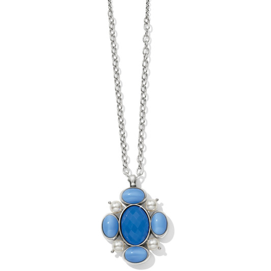 Brighton Blue Moon Long Pendant Necklace (J7322) SLV/BLU