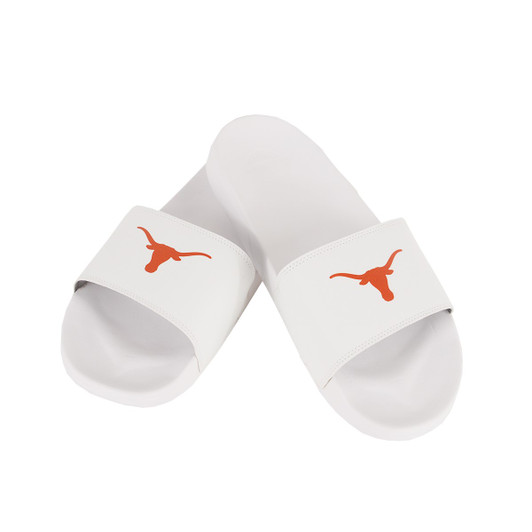 Texas Longhorn White Slide Sandal