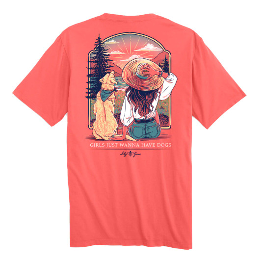 Lily Grace Girl with Dog Tee (LG-20409-1901 KOSS) CORAL