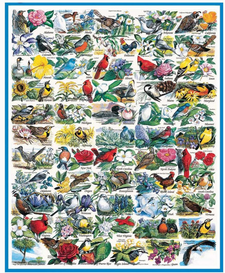 State Birds & Flowers Puzzle (1000 Piece)