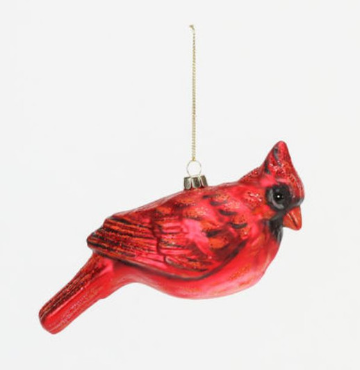 Cardinal 7" Glass Ornament (CG0313) RED