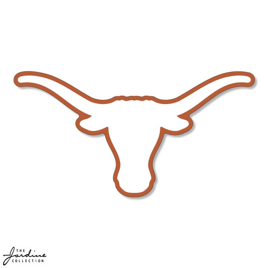 Texas Longhorn White Logo with Burnt Orange Outline 6" Vinyl Decal (VD6-1)