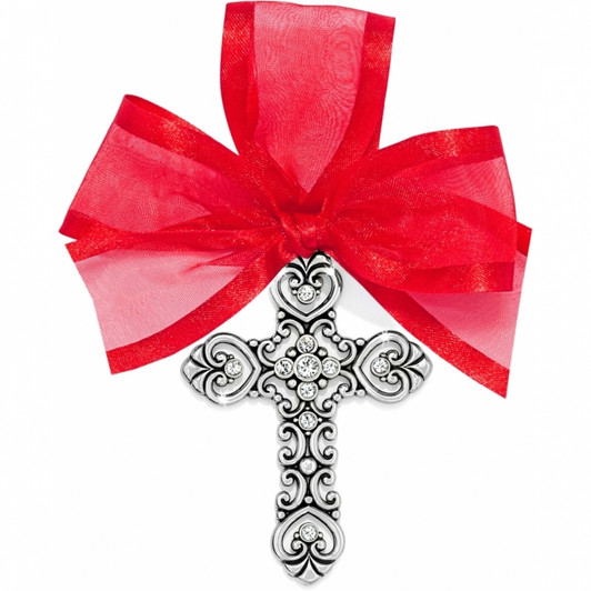 Brighton Cross Christmas Ornament  (G70570) SLV/CRYSTAL