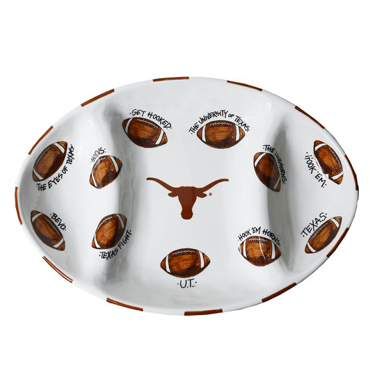 Texas Longhorn Ceramic Football Platter (22542)