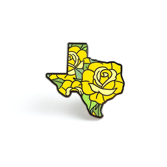 Texas Yellow Rose Enamel Pin (LUX P87)