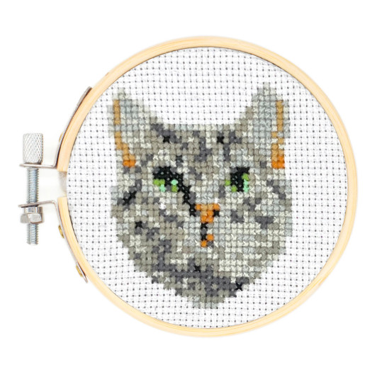 Mini Cross Stitch Embroidery Cat Kit (KIK GG239)